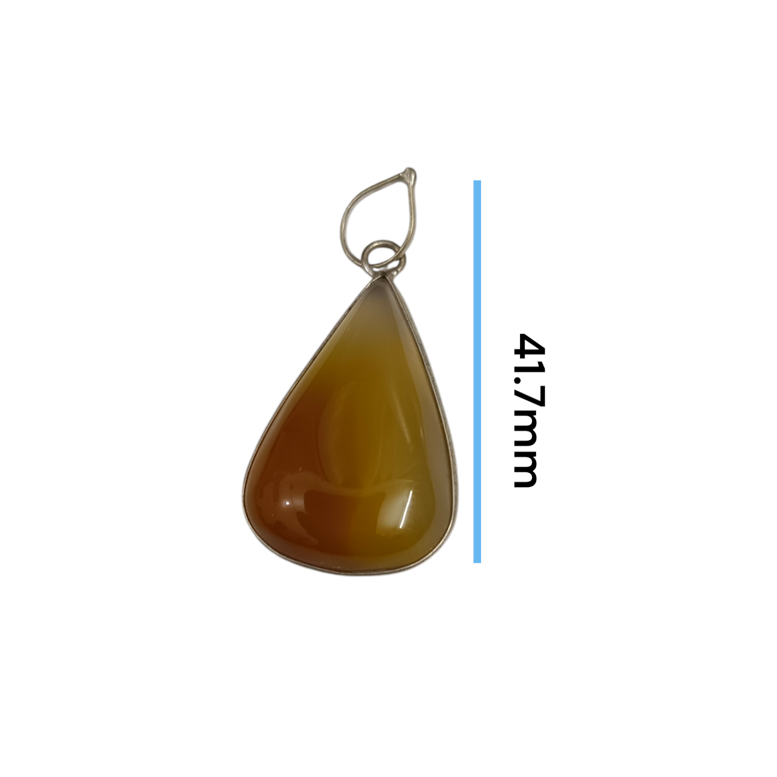 Close-up of the Original Yellow Aventurine Pendant, highlighting its smooth, vibrant yellow hue and polished surface on a necklace.