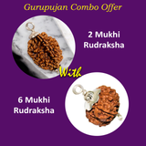 Combo Of 2 Mukhi With 6 Mukhi Rudraksha | Lab Certified