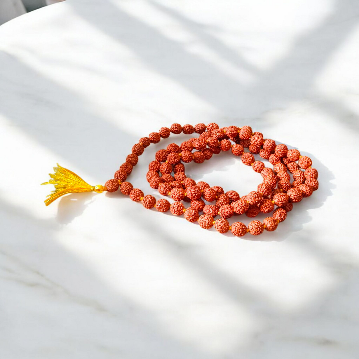 Combo of 5 Mukhi Rudraksha Mala and 5 Mukhi Rudraksha Pendant - Lab Certified - Gurupujan
