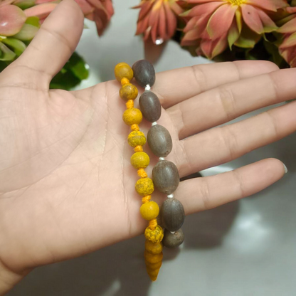  Combo of Kamal Gutta Mala and Haldi Mala, lab-certified, for meditation and spiritual healing.