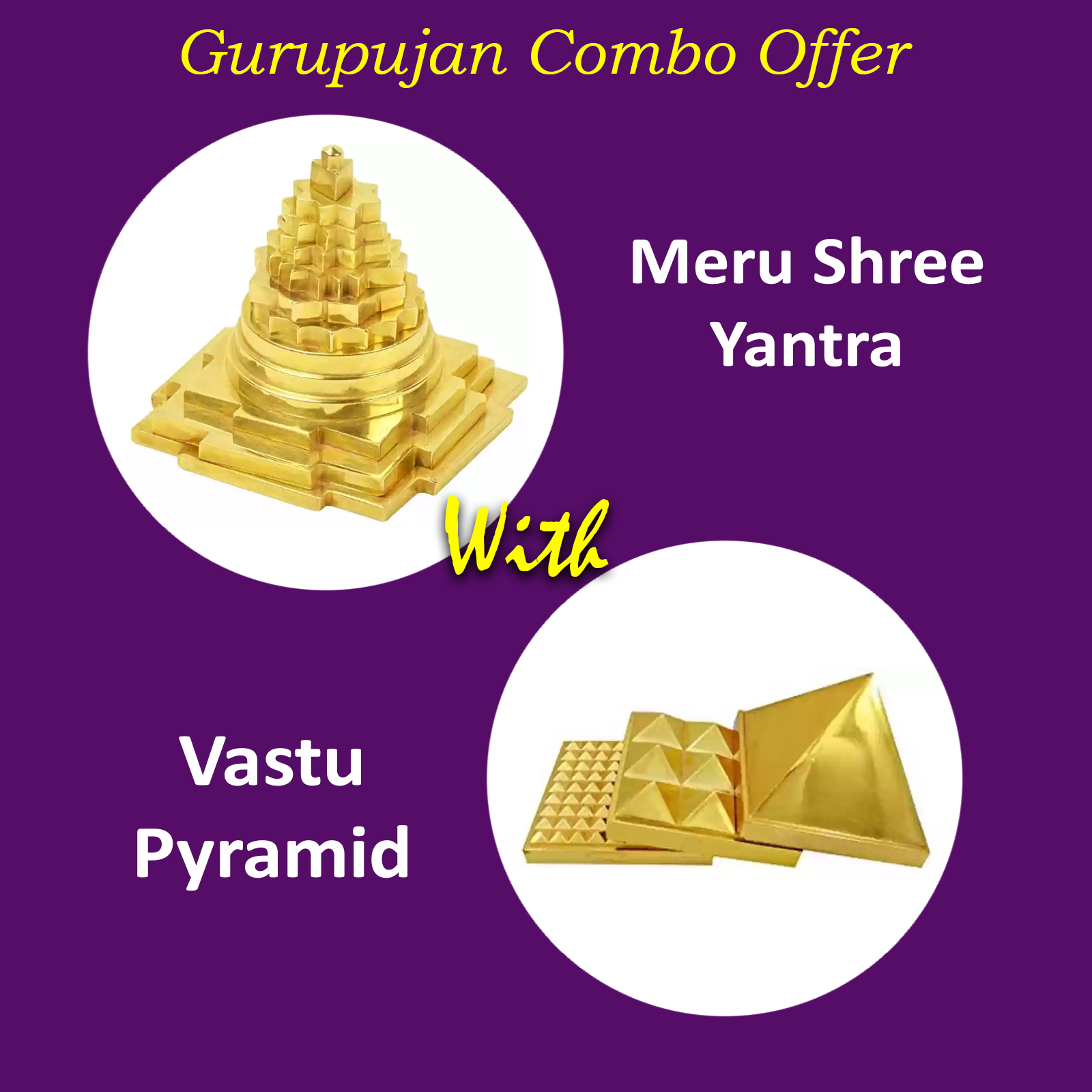Combo of Shree Yantra and Vaastu Pyramid, showcasing the powerful spiritual symbols for prosperity, energy balancing, and harmony.