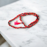 Combo of White and Red Gunja Mala made of 108+1 original seeds – lab certified, ideal for Hanuman bhakti, Tantra, and spiritual rituals