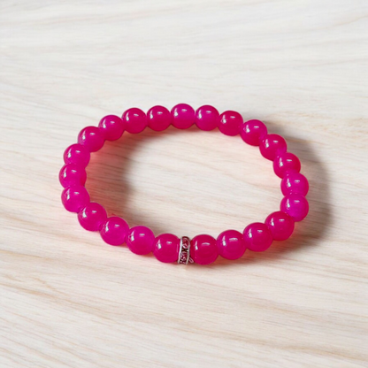 Combo of natural pink agate mala (108+1 beads) and matching bracelet with 6mm beads, used for healing, meditation, and emotional balance