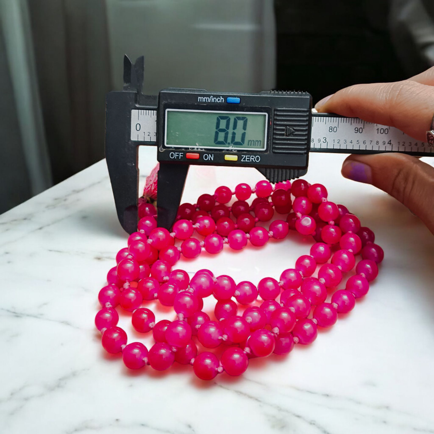 Combo of natural pink agate mala (108+1 beads) and matching bracelet with 6mm beads, used for healing, meditation, and emotional balance