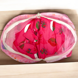 Comfortable Laddu Gopal bed with mosquito net and pillows for a peaceful and divine rest, ideal for idols of size 0-6 No.