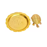 Copper Kachua Yantra with Plate, a Feng Shui tortoise symbolizing protection, prosperity, and wish fulfilment in spiritual practices.