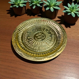 Copper Thali Plate (Pooja Ki Thali) used for holding offerings, diya, and other ritual items during Hindu pooja and aarti ceremonies