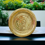 Copper Thali Plate (Pooja Ki Thali) used for holding offerings, diya, and other ritual items during Hindu pooja and aarti ceremonies