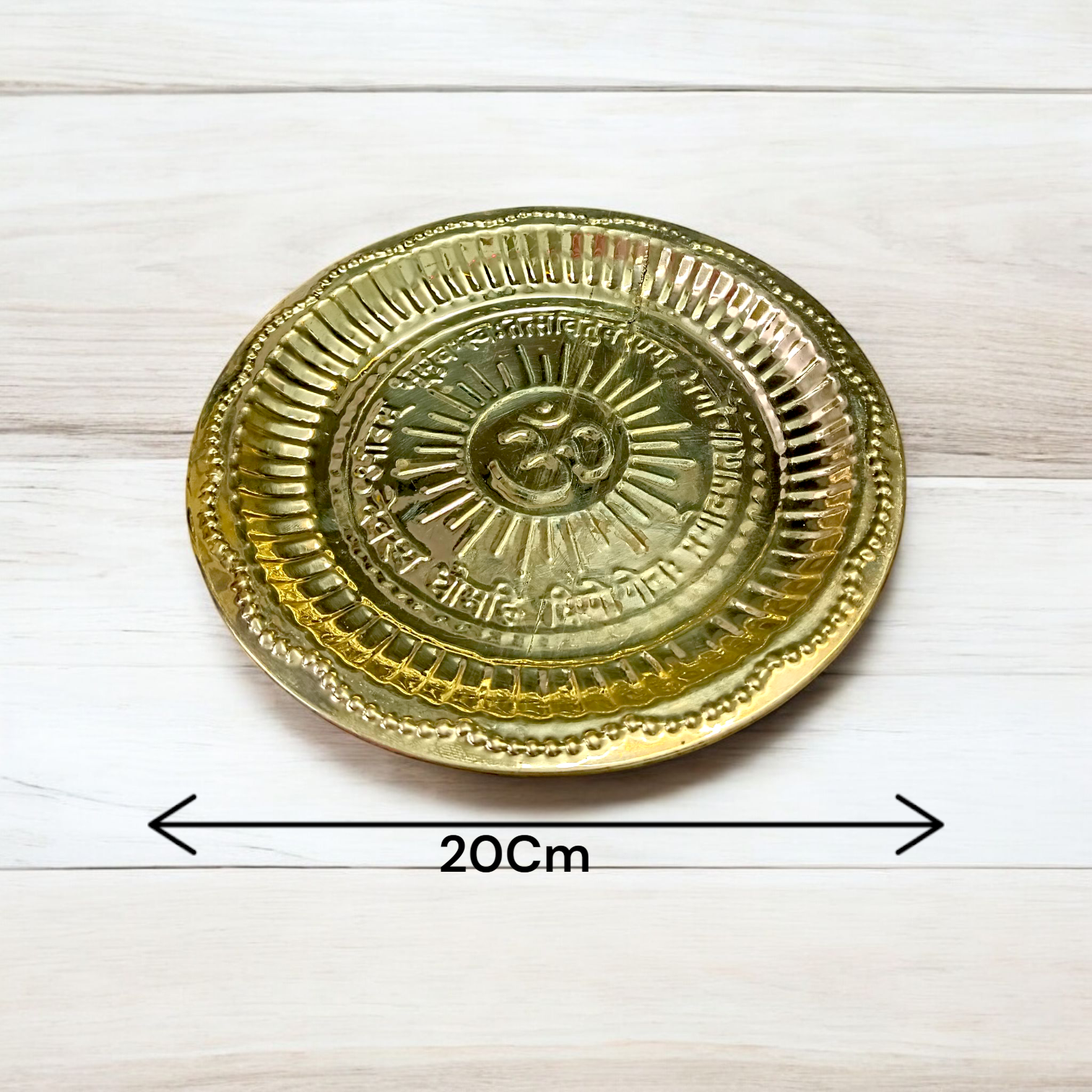 Copper Thali Plate (Pooja Ki Thali) used for holding offerings, diya, and other ritual items during Hindu pooja and aarti ceremonies