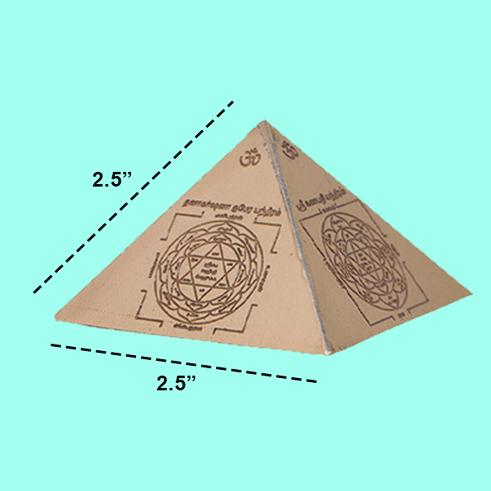 Copper Vastu Pyramid Yantra designed for placement on pillars or columns to enhance energy flow and correct Vastu doshas