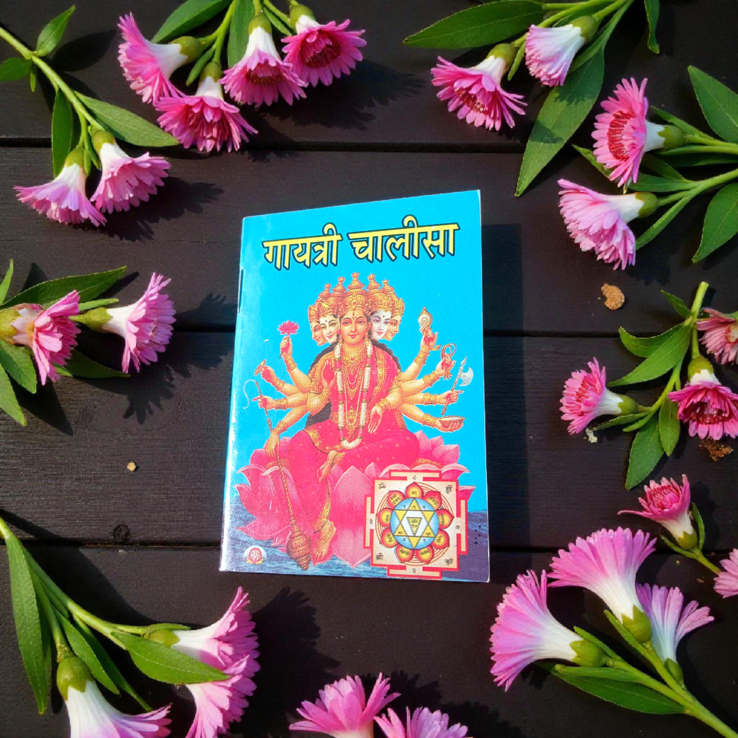 Cover image of the Gayatri Chalisa book in Hindi, featuring the powerful prayer and divine blessings of Goddess Gayatri