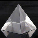 Crystal Pyramid made from Sphatik crystal (Crystal Quartz), used for energy healing, chakra balancing, and Vastu remedies.