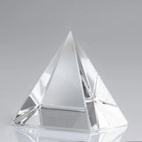 Crystal Pyramid made from Sphatik crystal (Crystal Quartz), used for energy healing, chakra balancing, and Vastu remedies.