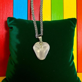 Crystal Quartz Pendant featuring a rough raw stone on a chain, Lab Certified, used for energy amplification, chakra healing, and spiritual growth