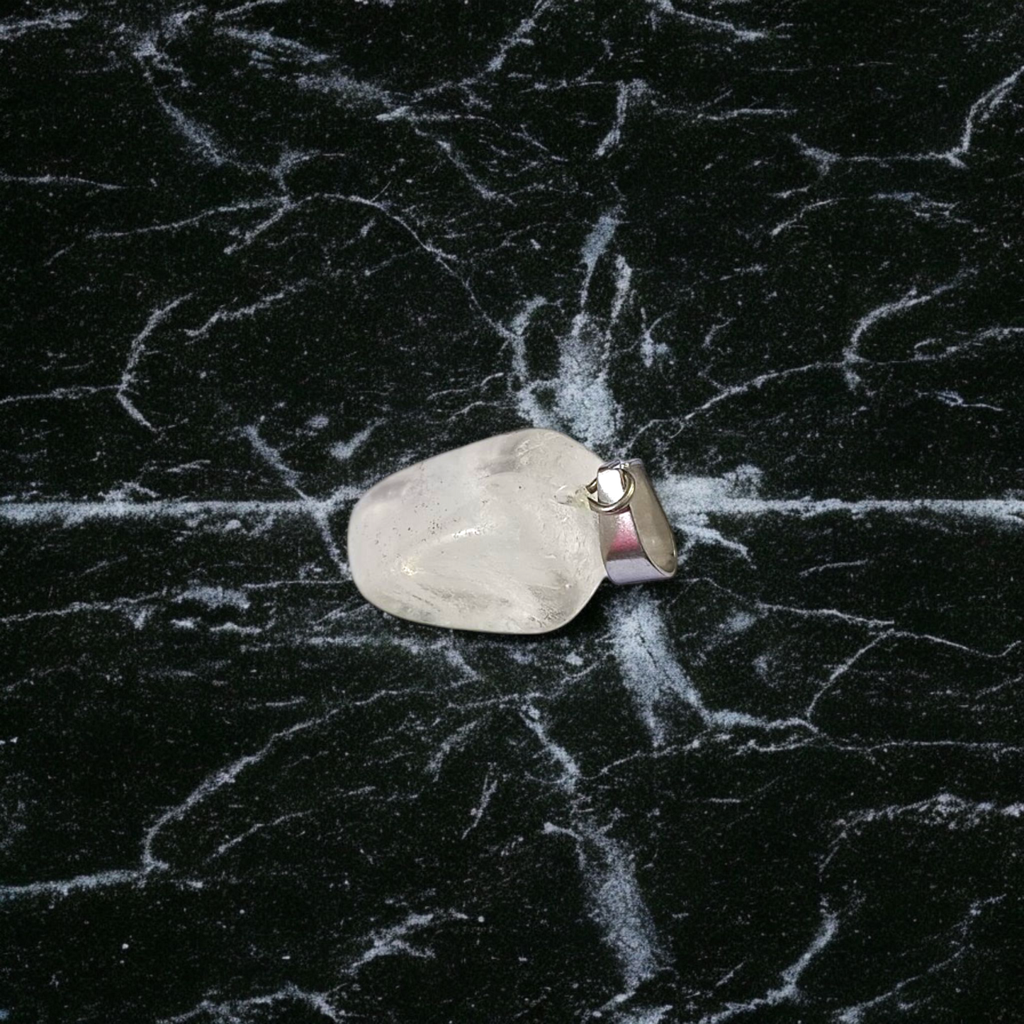 Crystal Quartz Pendant featuring a rough raw stone on a chain, Lab Certified, used for energy amplification, chakra healing, and spiritual growth
