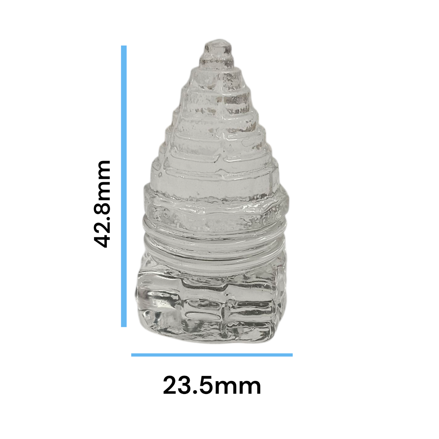 Crystal Shri Yantra in Sphatik Meru form, Lab Certified for energy amplification, spiritual growth, and Vastu correction.