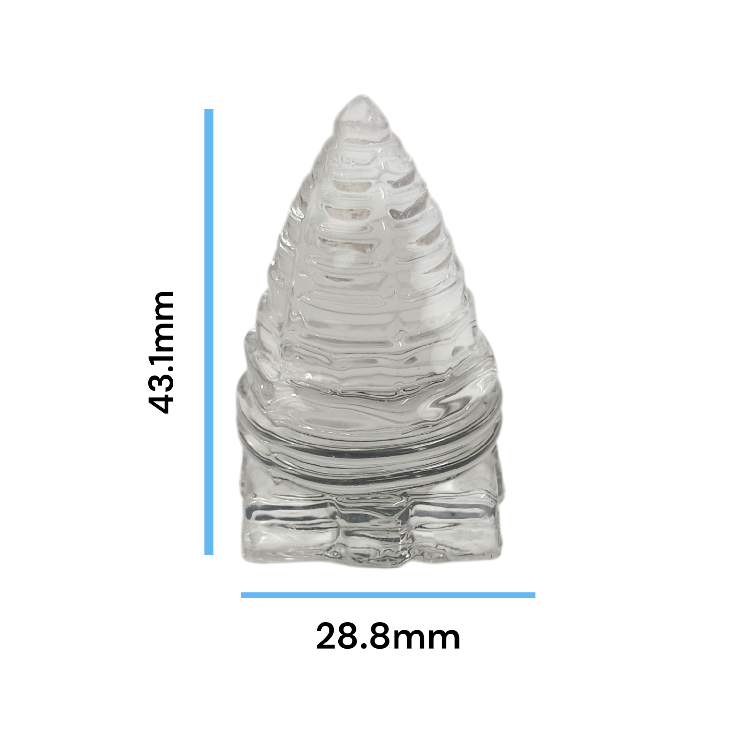 Crystal Shri Yantra in Sphatik Meru form, Lab Certified for energy amplification, spiritual growth, and Vastu correction.