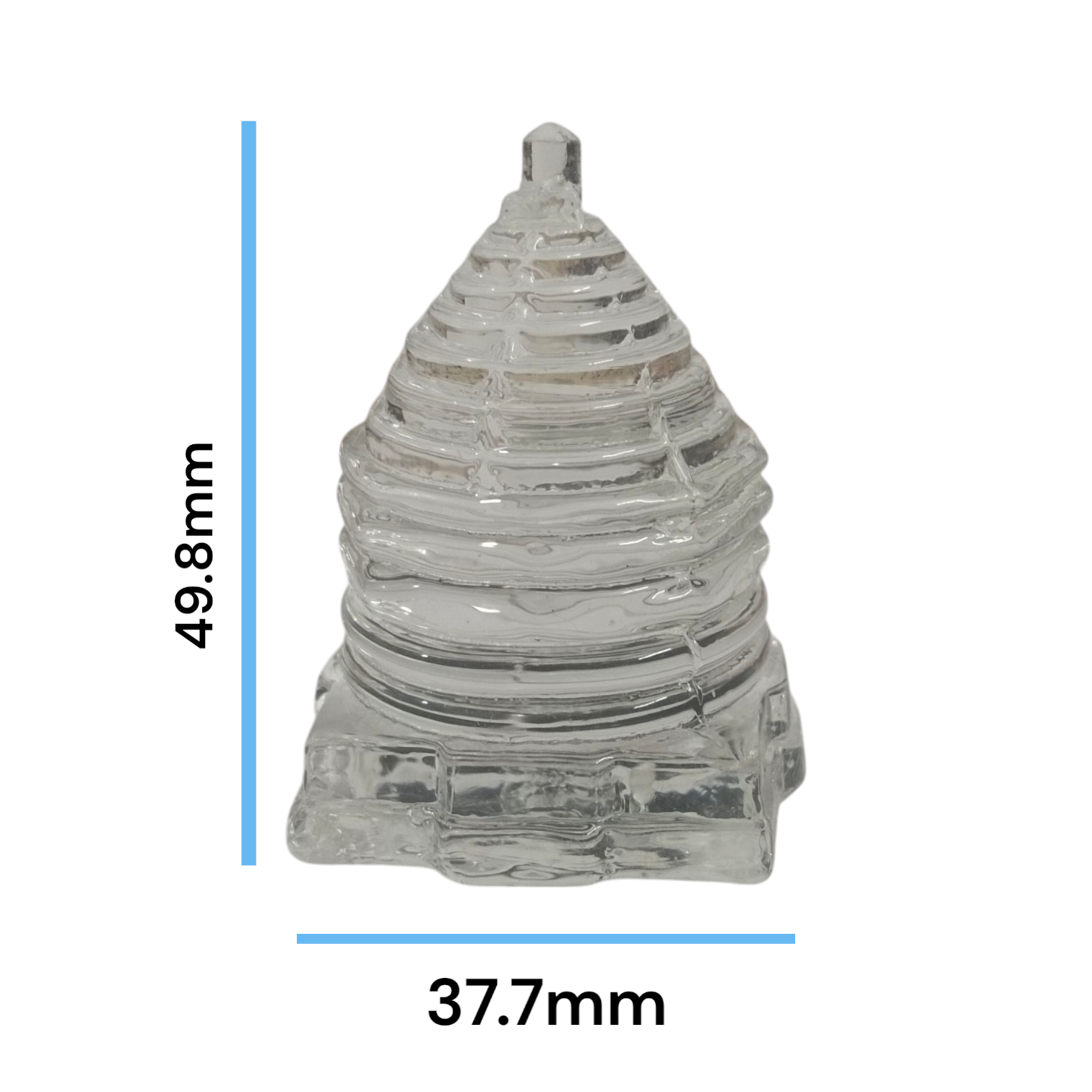 Crystal Shri Yantra in Sphatik Meru form, Lab Certified for energy amplification, spiritual growth, and Vastu correction.