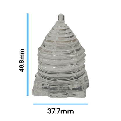 Crystal Shri Yantra in Sphatik Meru form, Lab Certified for energy amplification, spiritual growth, and Vastu correction.