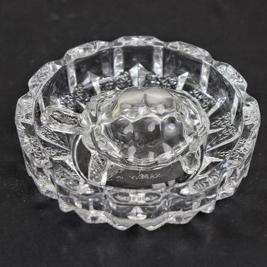 Crystal Tortoise (Kachua) with plate, symbolizing longevity, good fortune, and prosperity, used in Feng Shui and Vastu to attract positive energy.