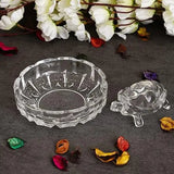 Crystal Tortoise (Kachua) with plate, symbolizing longevity, good fortune, and prosperity, used in Feng Shui and Vastu to attract positive energy.