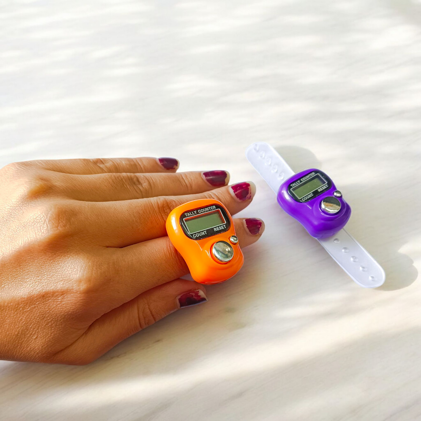 Electronic Mantra Counter for Finger – Digital Tally Counter with LED Display, ideal for prayer, fitness, and inventory