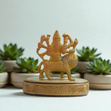 Elegant Brass Durga Mata Idol Riding Lion (Sherawali) – Ideal for Puja, Home Decor, and Gifting