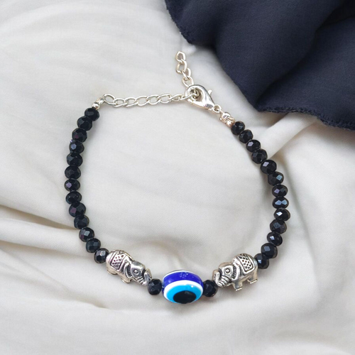 Evil Eye Black Bead Anklet for Girls | Protective Spiritual Jewelry | Gurupujan