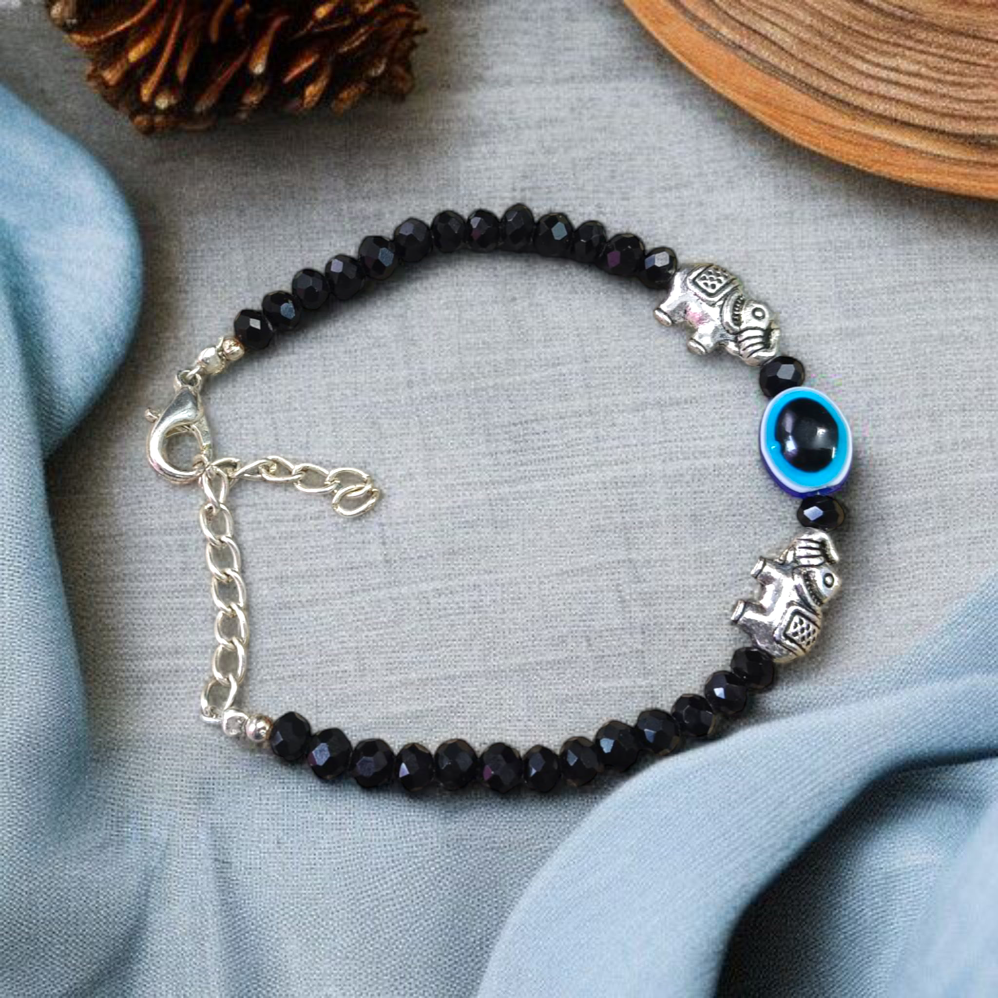 Evil Eye Black Bead Anklet for Girls, offering spiritual protection and positive energy with a stylish and elegant design