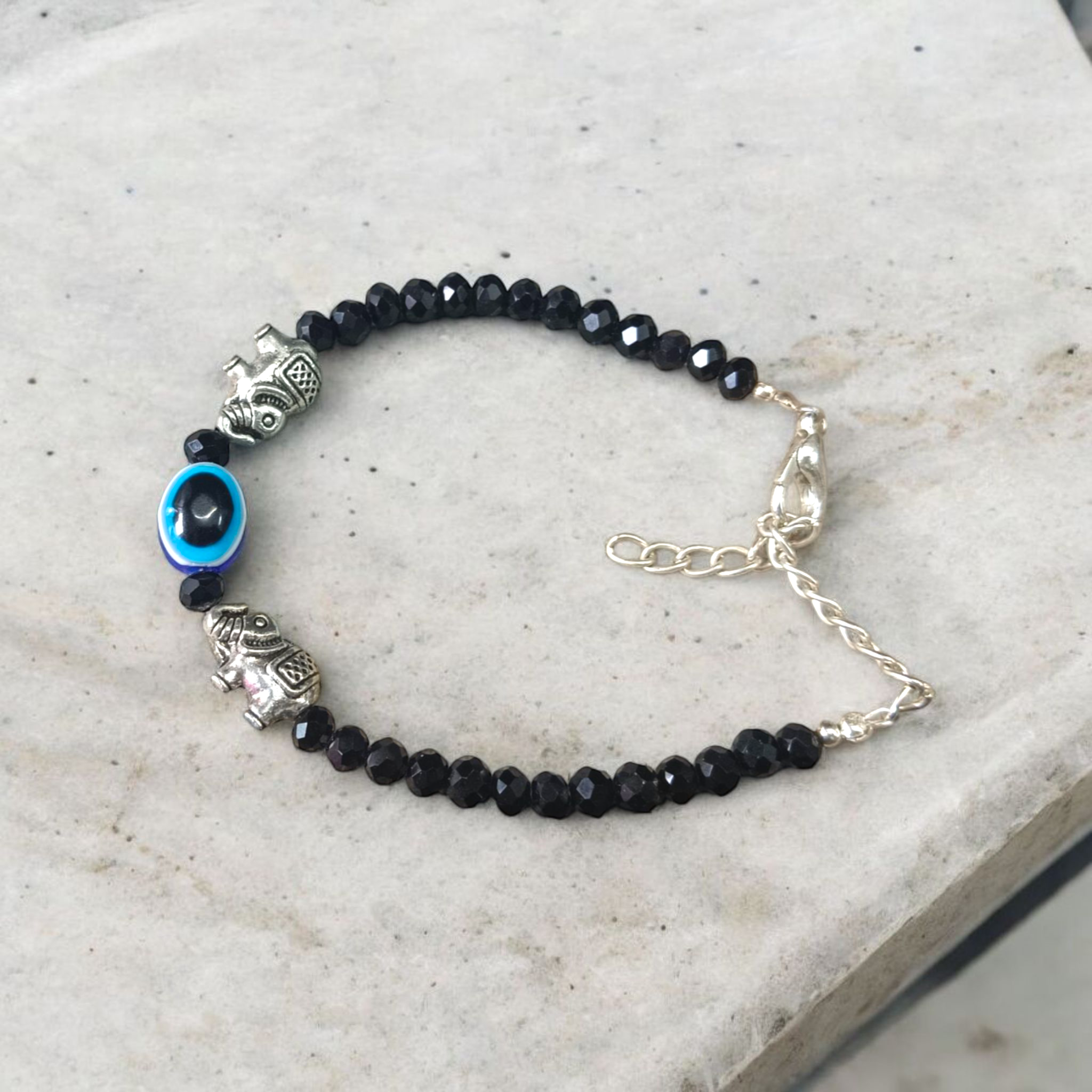 Evil Eye Black Bead Anklet for Girls, offering spiritual protection and positive energy with a stylish and elegant design