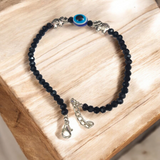 Evil Eye Black Bead Anklet for Girls, offering spiritual protection and positive energy with a stylish and elegant design.