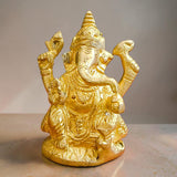 Ganesh Ji Brass Murti Idol for Worship Home Temple Puja Spiritual Decor and Divine Blessings