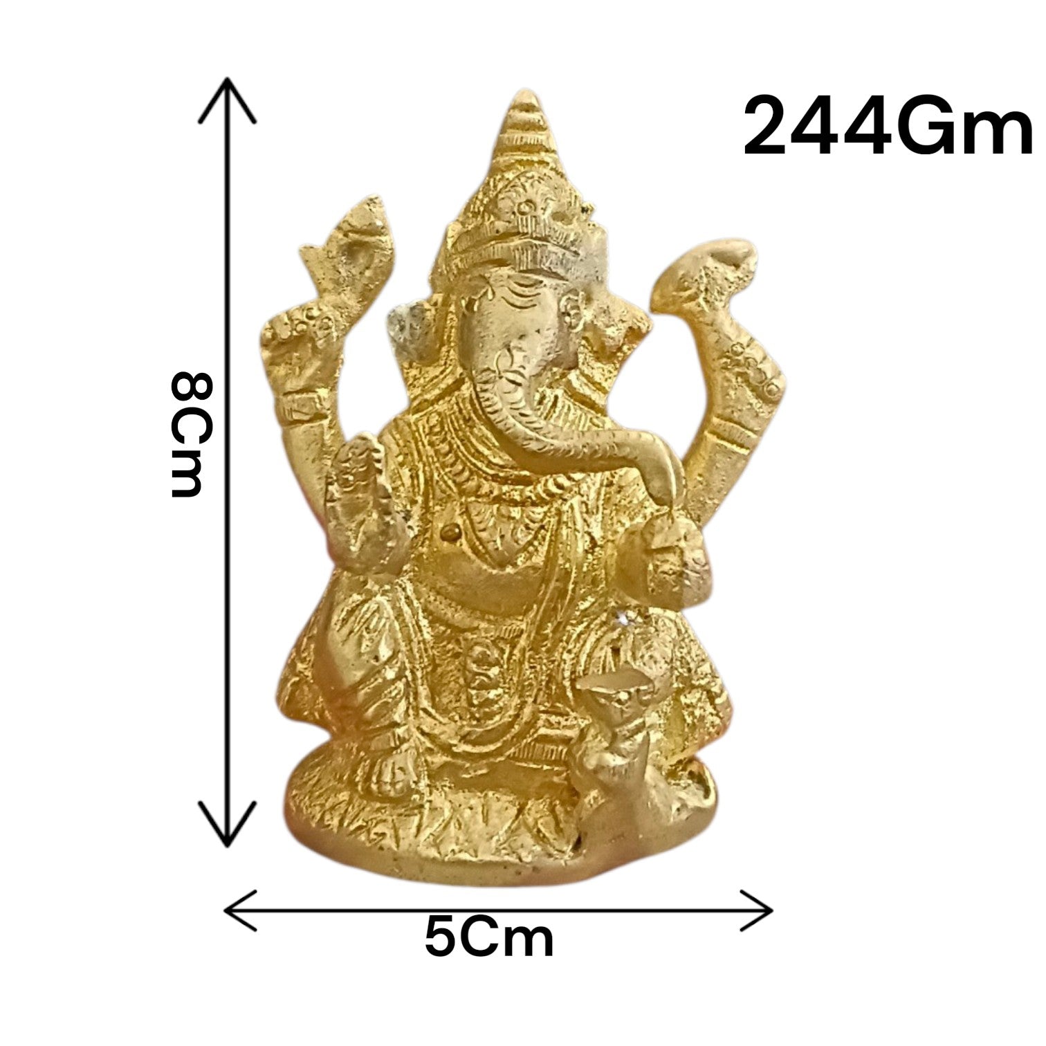 Ganesh Ji Brass Murti Idol for Worship Home Temple Puja Spiritual Decor and Divine Blessings