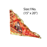 Ganesh Ji Jhanda (Ganpati Flag) with orange and yellow colors, featuring Lord Ganesh’s traditional design, ideal for decoration during Ganesh Chaturthi.