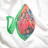 Gaumukhi Bag with a printed image of Radha Krishna, made from 100% cotton, designed for Mantra Jaap and spiritual practices.