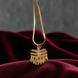 Gold-Tone Mahakal Shiva Locket with Chain – Spiritual Jewelry Symbolizing Strength and Protection