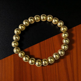 Golden Pyrite Bracelet - To Help Restore Balance and Vitality – 8MM – Stretchable Bracelet