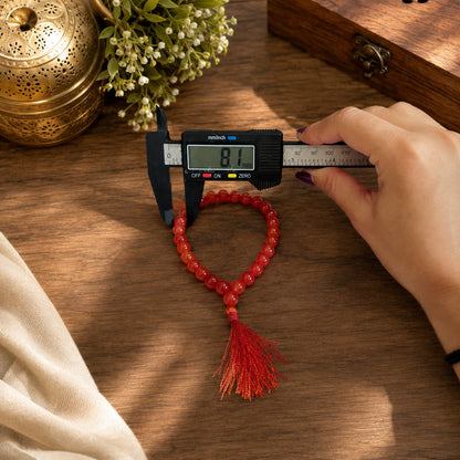 Gomed Mala 27+1 beads made from hessonite, designed to remove confusion and promote mental clarity