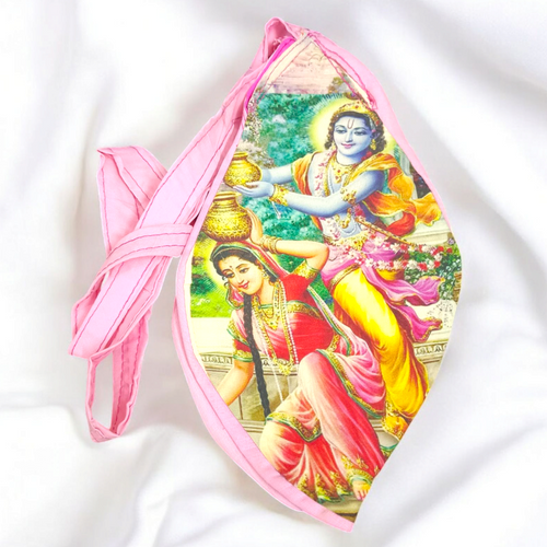 Gomukhi Bag For Mantra Japa | Radha Krishna Lovable Print – Spiritual Use