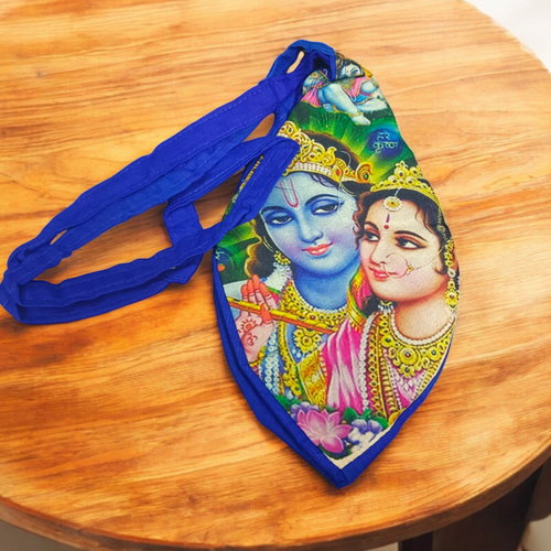 Gomukhi Bag | Radha Krishna Printed | Spiritual Japa Mala Bag for Mantra Jaap