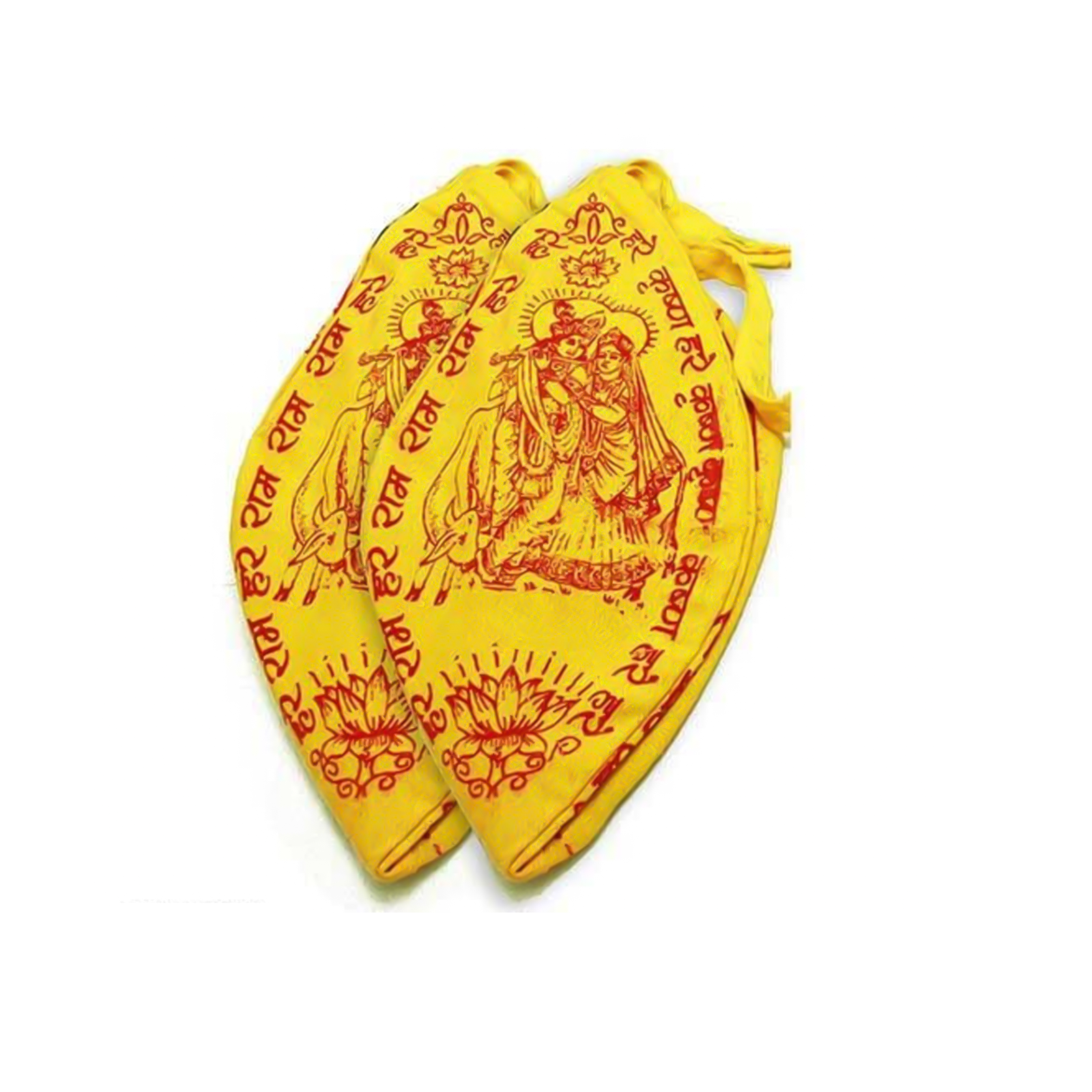 Gomukhi Bag Set of 2, made of 100% cotton with Gomukhi design, ideal for mantra jaap, puja rituals, and meditation.