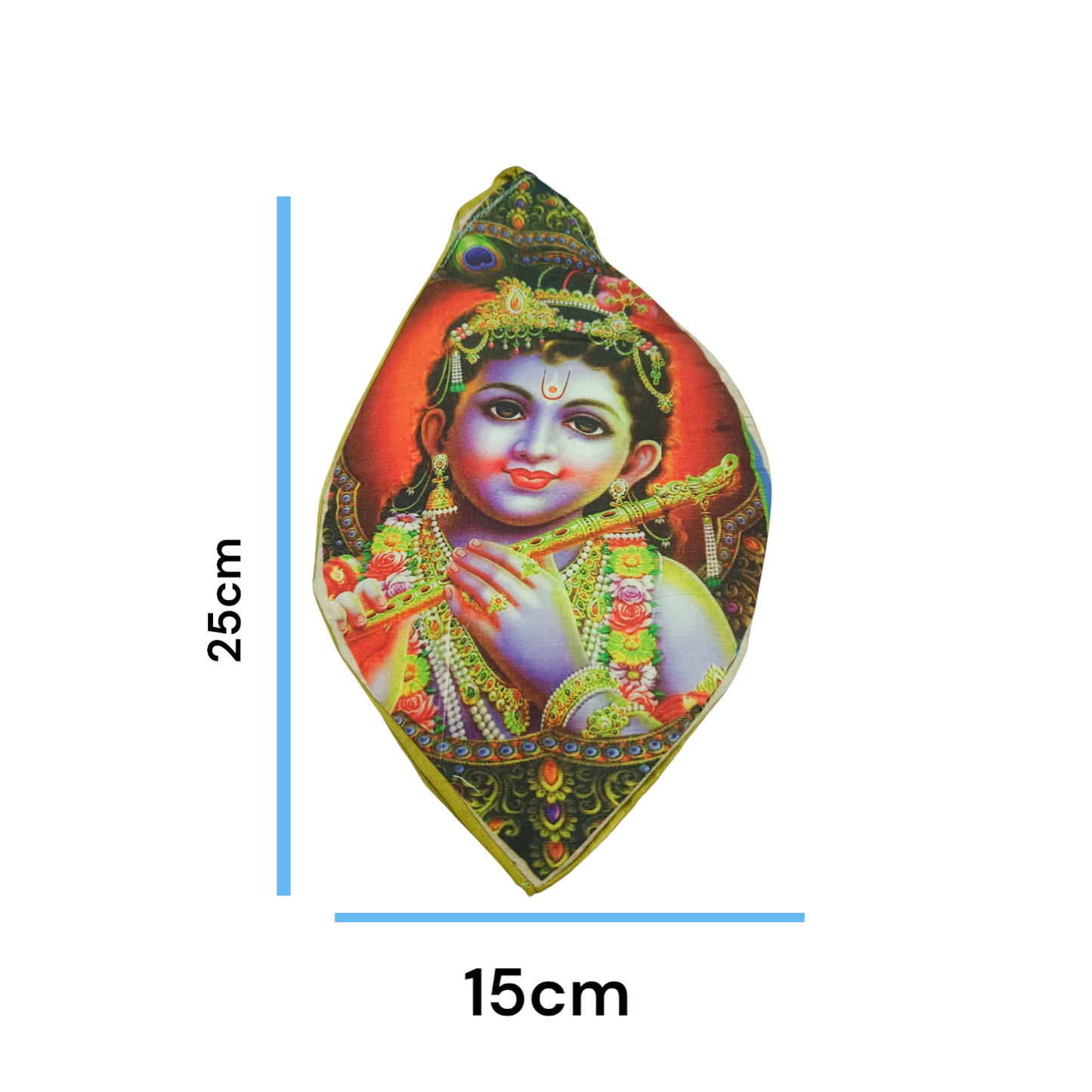 Gomukhi Bag featuring Bal Gopal (Lord Krishna) print, made of 100% cotton for storing Japa Mala and other spiritual items.