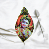 Gomukhi Bag featuring Bal Gopal (Lord Krishna) print, made of 100% cotton for storing Japa Mala and other spiritual items.