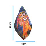 Gomukhi Bag featuring a divine Radha Krishna Jugal print, made from 100% cotton, designed for storing Japa Mala, prayer beads, and other spiritual items.
