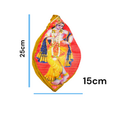 Gomukhi Bag featuring a serene Krishna Ji print, made from 100% cotton, perfect for storing Japa Mala, prayer beads, and other spiritual items.