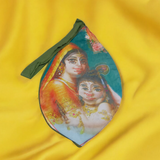 Gomukhi Bag with Bal Gopal (Lord Krishna) design, made from 100% cotton, perfect for storing Japa Mala, prayer beads, and other spiritual items.