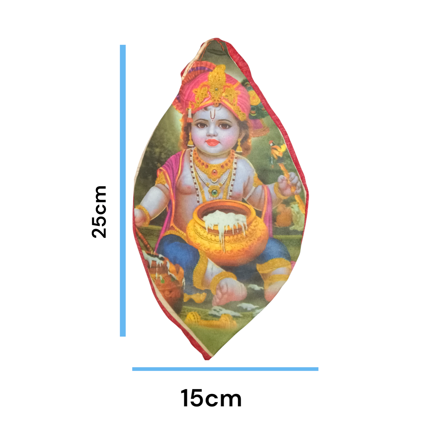 Gomukhi Bag with a divine Krishna Bal Gopal print, made of 100% cotton, perfect for storing Japa Mala, prayer beads, and other spiritual items.