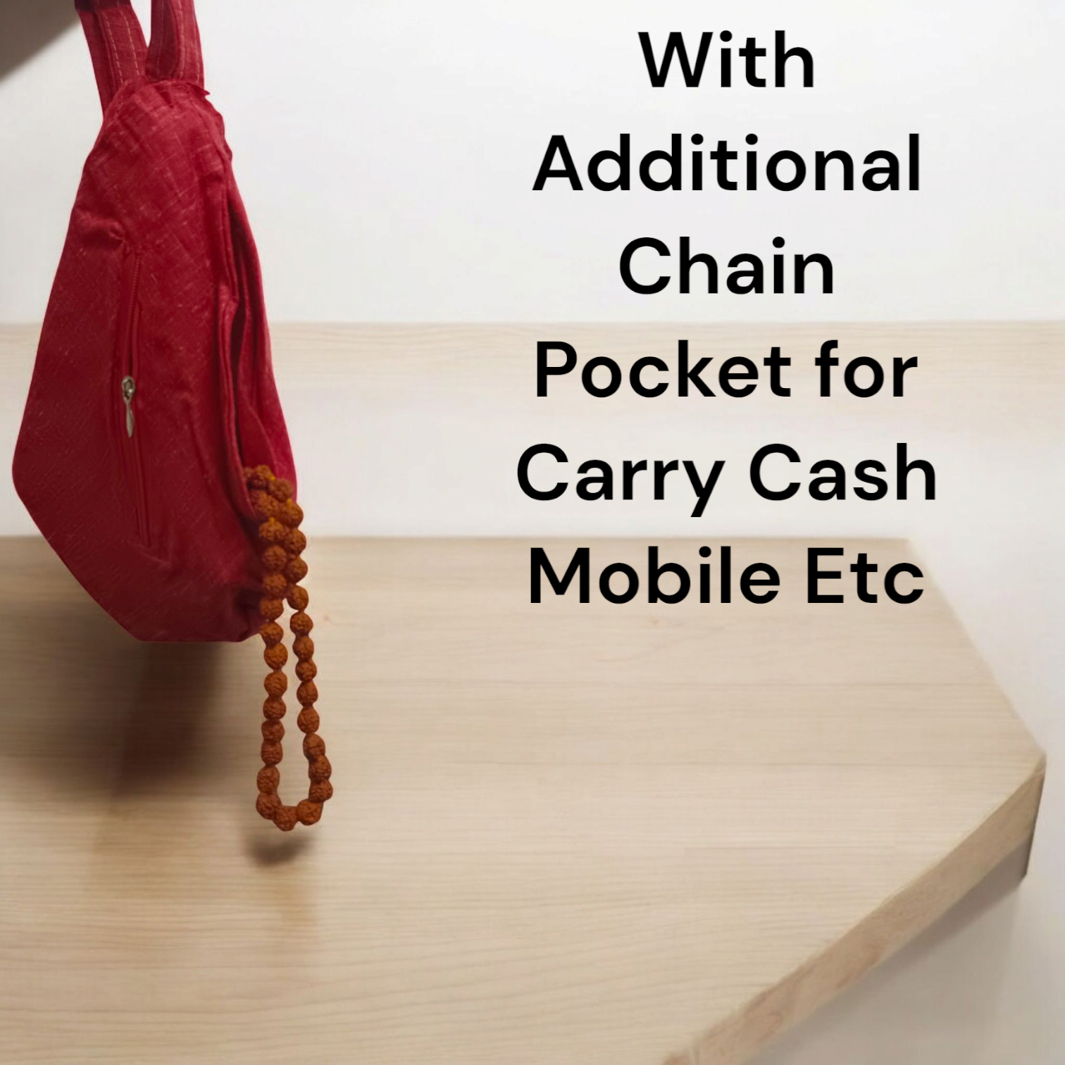 Gomukhi Bag with a divine Krishna Bal Gopal print, made of 100% cotton, perfect for storing Japa Mala, prayer beads, and other spiritual items.