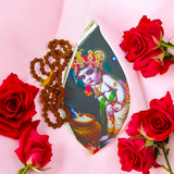 Gomukhi Bag with a divine Laddu Gopal print, made from 100% cotton, designed to store Japa Mala, prayer beads, and other spiritual items.