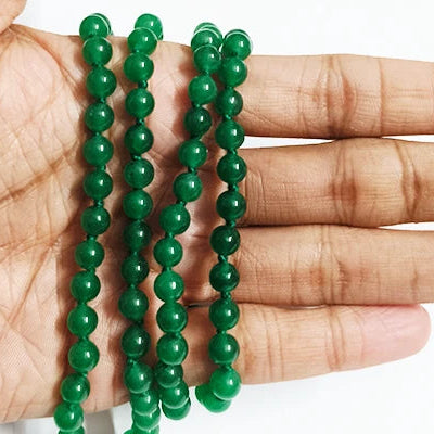 Green Agate Mala with 108+1 beads, 6MM size, certified for authenticity, perfect for spiritual practices and healing.